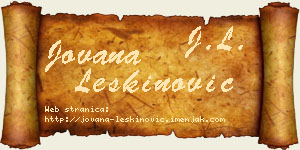 Jovana Leškinović vizit kartica